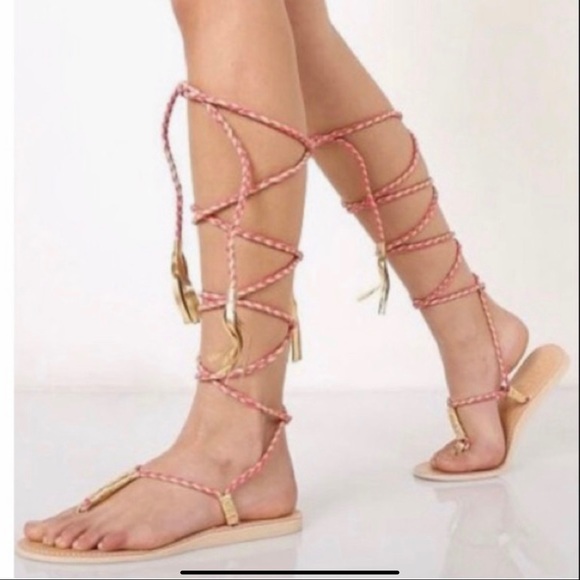 l*space Shoes - L*SPACE PINK BRAIDED GILI TASSEL WRAP SANDAL W BOX